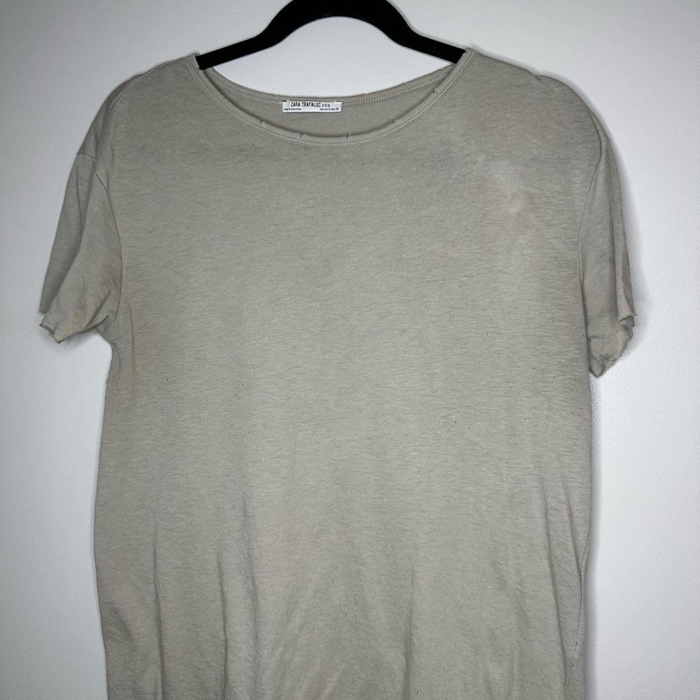 Zara women Light Gray Short Sleeve Tee